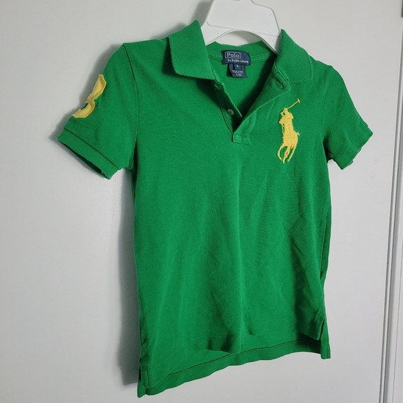 Polo Ralph Lauren Youth Boys Polo Big Pony Size 6 Green Short Sleeve Embroidered - Picture 3 of 6